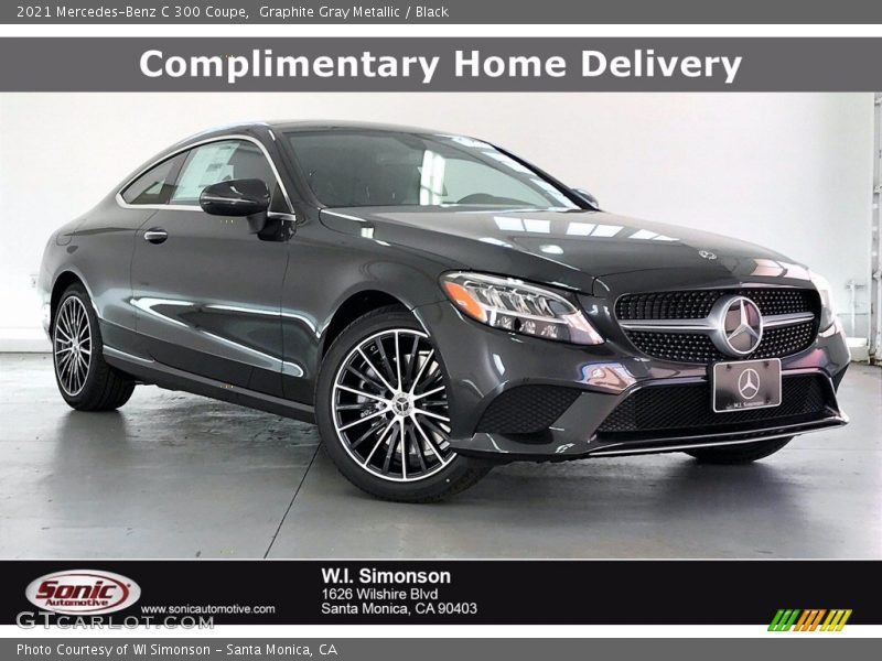 Graphite Gray Metallic / Black 2021 Mercedes-Benz C 300 Coupe