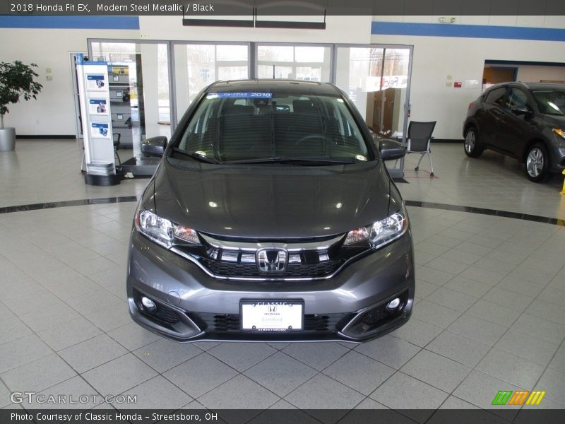 Modern Steel Metallic / Black 2018 Honda Fit EX