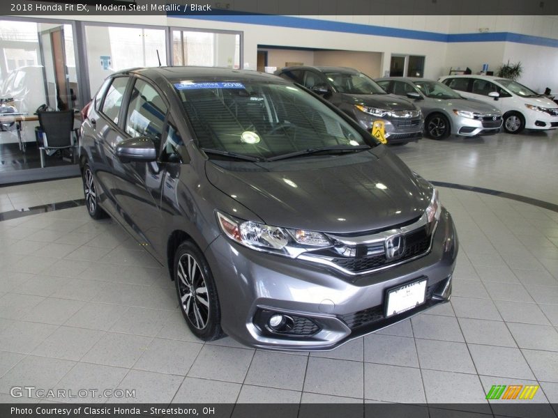 Modern Steel Metallic / Black 2018 Honda Fit EX