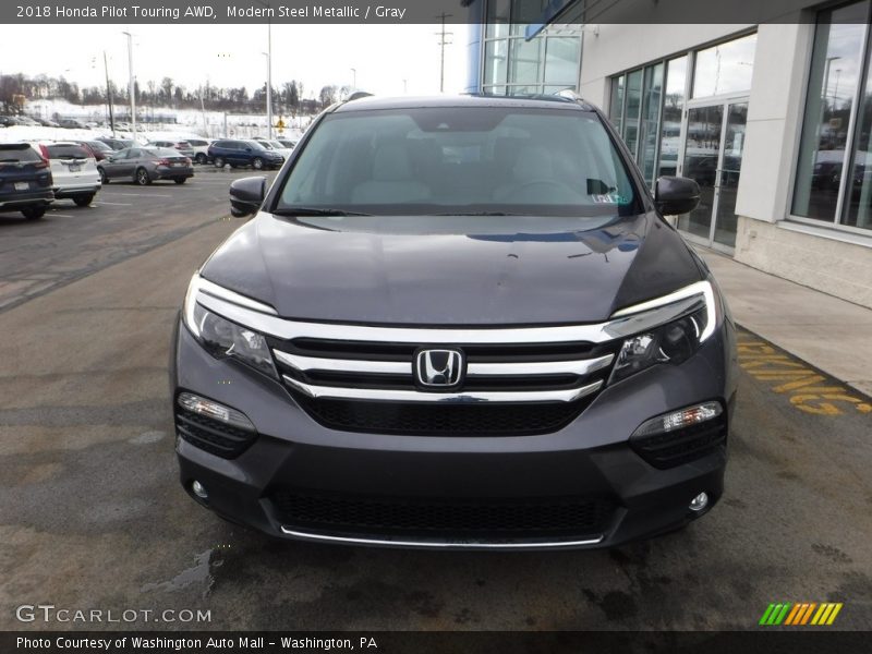 Modern Steel Metallic / Gray 2018 Honda Pilot Touring AWD