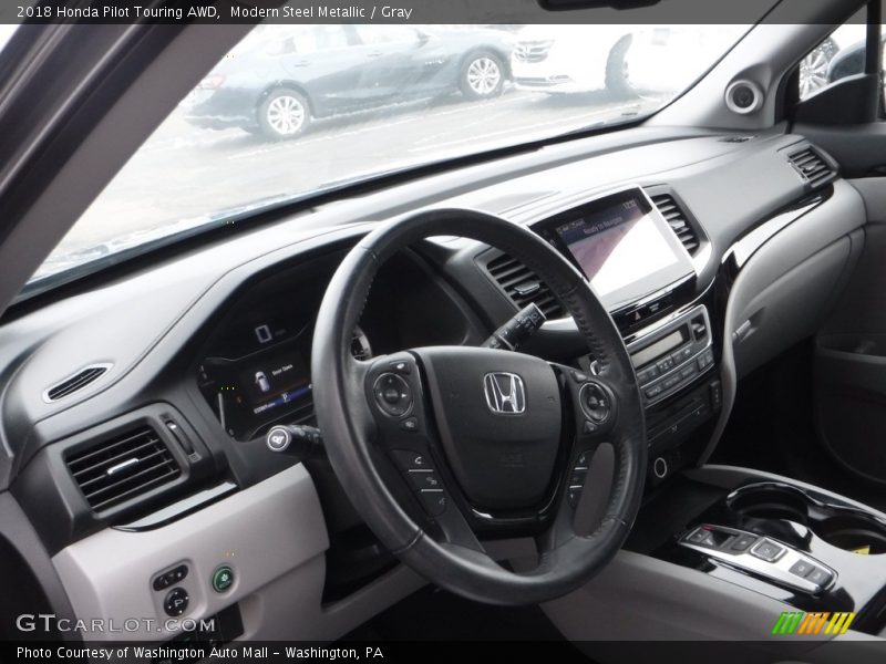 Modern Steel Metallic / Gray 2018 Honda Pilot Touring AWD
