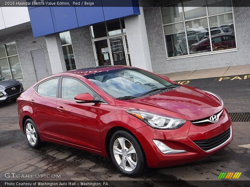 Red / Beige 2016 Hyundai Elantra Value Edition