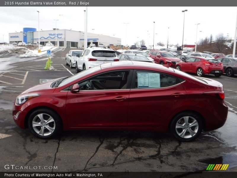 Red / Beige 2016 Hyundai Elantra Value Edition