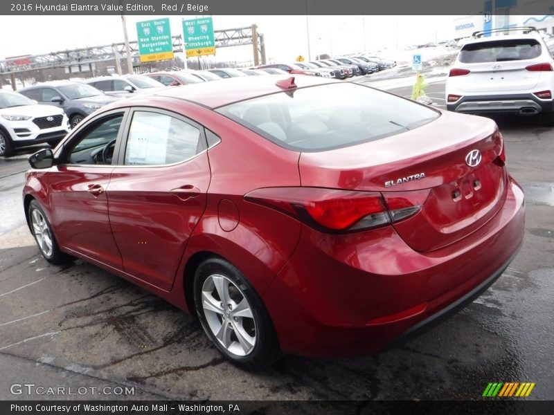 Red / Beige 2016 Hyundai Elantra Value Edition