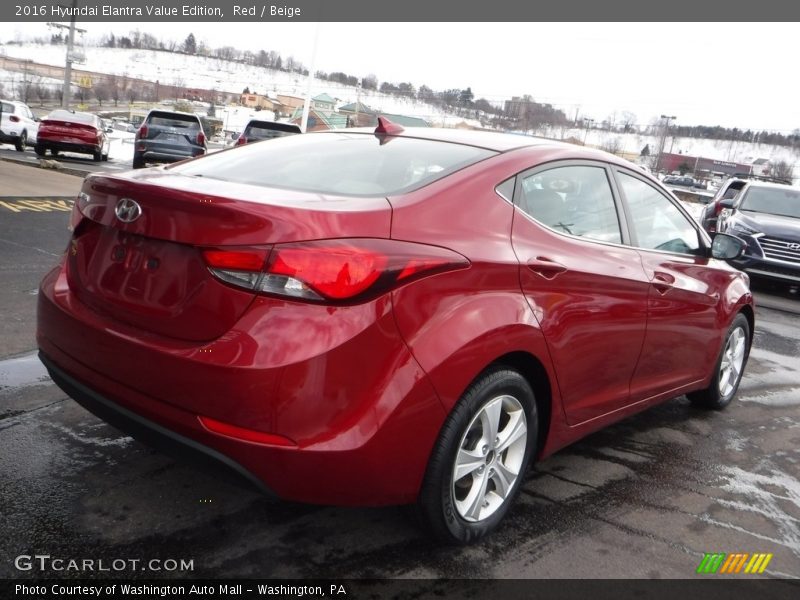 Red / Beige 2016 Hyundai Elantra Value Edition