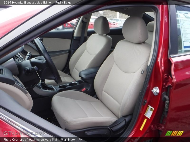 Red / Beige 2016 Hyundai Elantra Value Edition