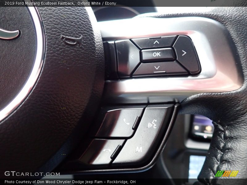 Oxford White / Ebony 2019 Ford Mustang EcoBoost Fastback