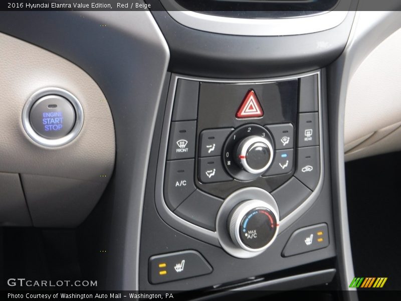 Red / Beige 2016 Hyundai Elantra Value Edition