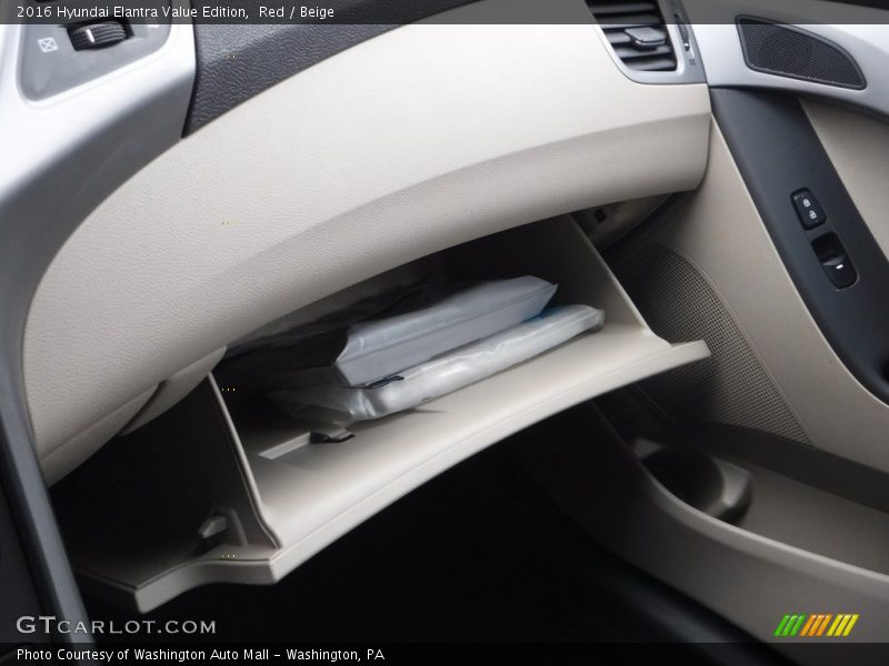 Red / Beige 2016 Hyundai Elantra Value Edition