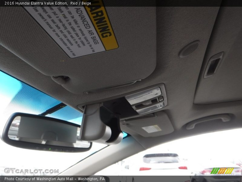 Red / Beige 2016 Hyundai Elantra Value Edition