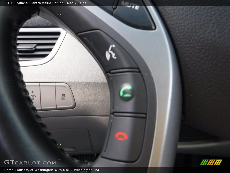 Red / Beige 2016 Hyundai Elantra Value Edition