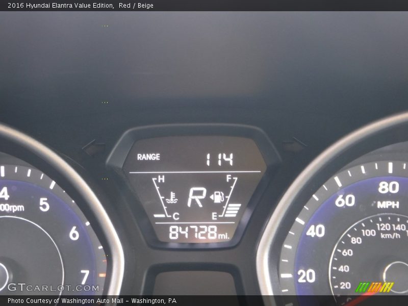 Red / Beige 2016 Hyundai Elantra Value Edition