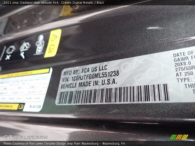 Granite Crystal Metallic / Black 2021 Jeep Gladiator High Altitude 4x4