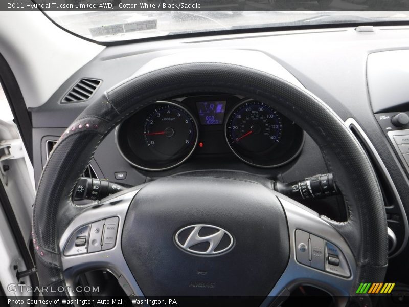 Cotton White / Black/Saddle 2011 Hyundai Tucson Limited AWD