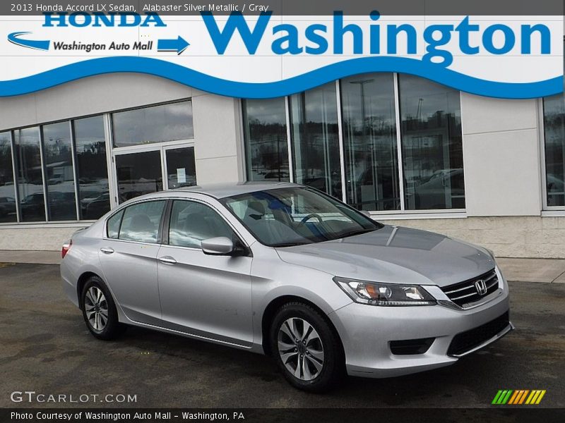 Alabaster Silver Metallic / Gray 2013 Honda Accord LX Sedan