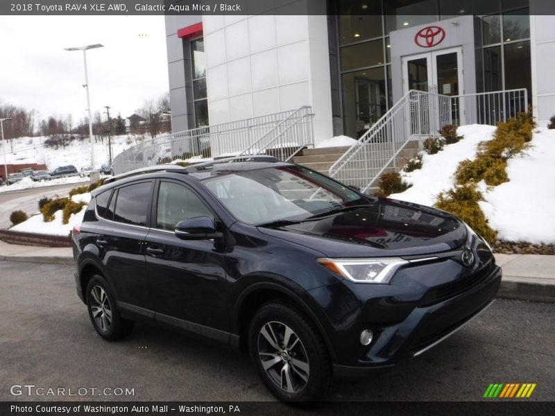 Galactic Aqua Mica / Black 2018 Toyota RAV4 XLE AWD