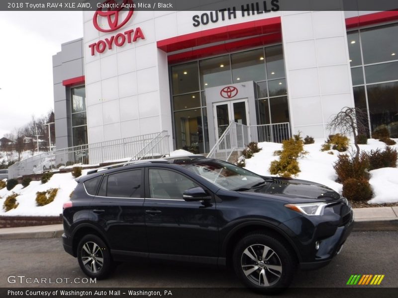 Galactic Aqua Mica / Black 2018 Toyota RAV4 XLE AWD
