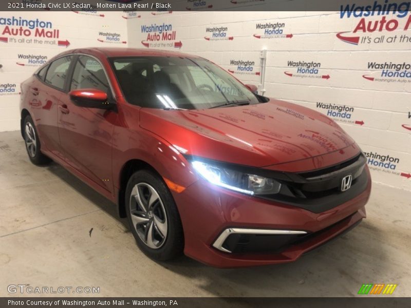 Molten Lava Pearl / Black 2021 Honda Civic LX Sedan