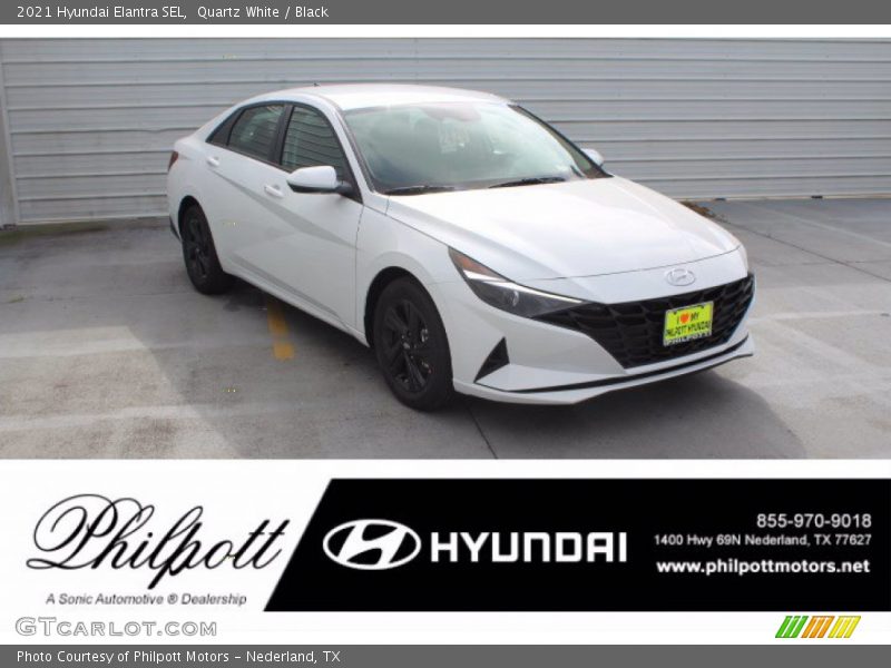 Quartz White / Black 2021 Hyundai Elantra SEL