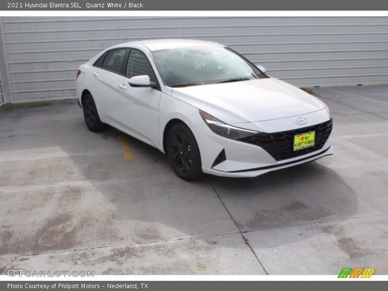 Quartz White / Black 2021 Hyundai Elantra SEL