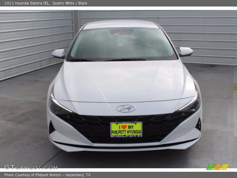 Quartz White / Black 2021 Hyundai Elantra SEL