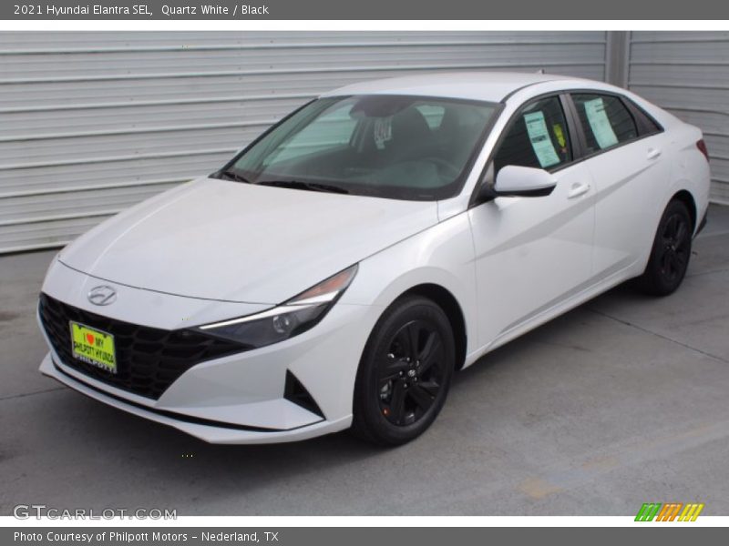 Quartz White / Black 2021 Hyundai Elantra SEL