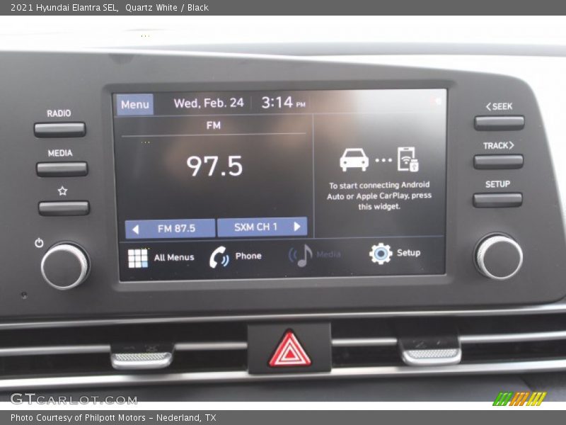 Quartz White / Black 2021 Hyundai Elantra SEL