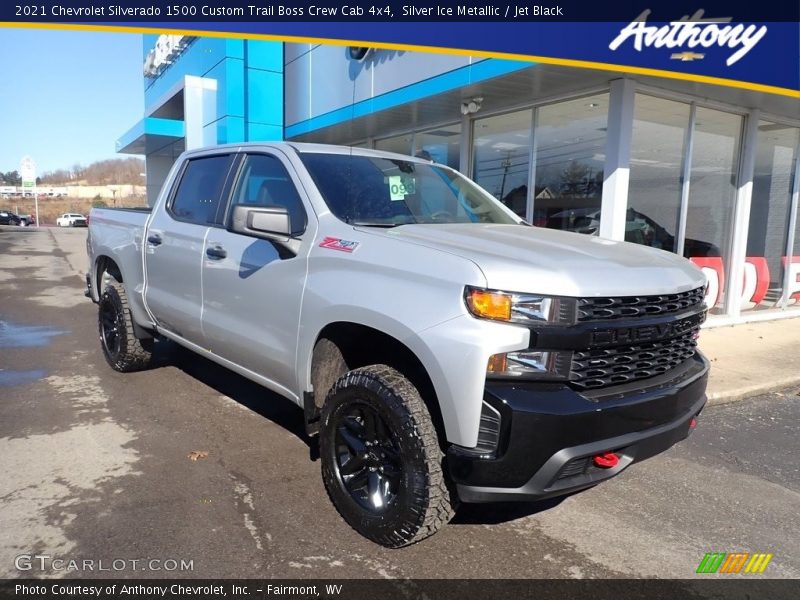 Silver Ice Metallic / Jet Black 2021 Chevrolet Silverado 1500 Custom Trail Boss Crew Cab 4x4