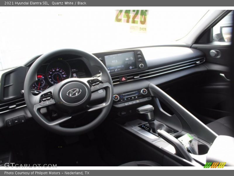 Quartz White / Black 2021 Hyundai Elantra SEL