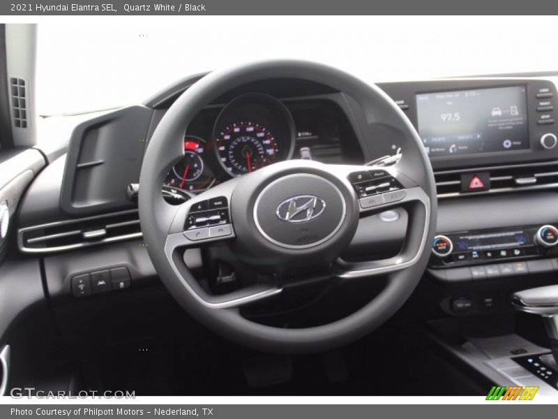 Quartz White / Black 2021 Hyundai Elantra SEL