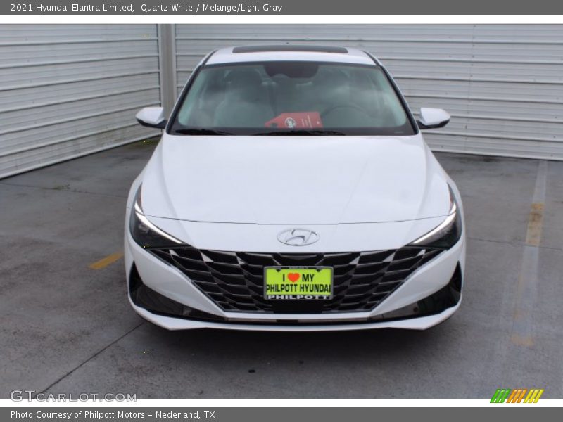 Quartz White / Melange/Light Gray 2021 Hyundai Elantra Limited