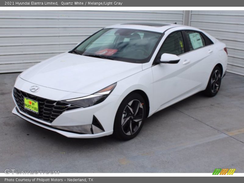 Quartz White / Melange/Light Gray 2021 Hyundai Elantra Limited