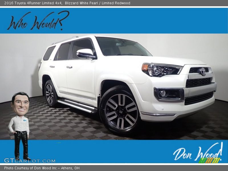 Blizzard White Pearl / Limited Redwood 2016 Toyota 4Runner Limited 4x4