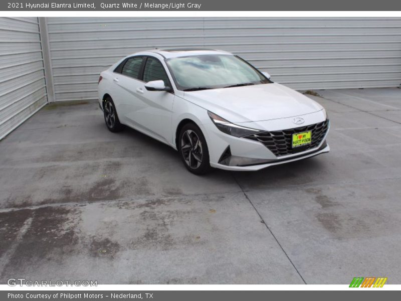 Quartz White / Melange/Light Gray 2021 Hyundai Elantra Limited