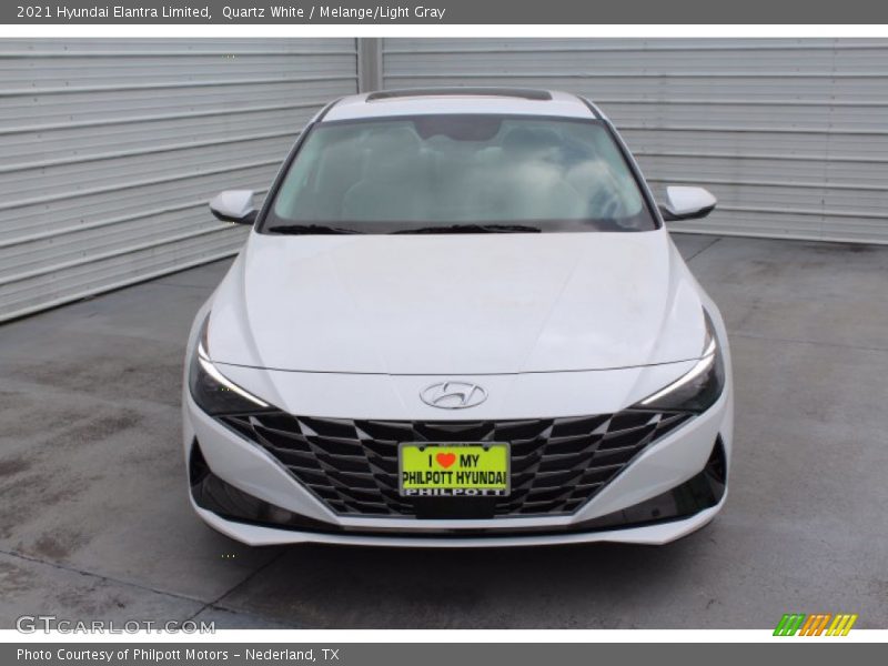 Quartz White / Melange/Light Gray 2021 Hyundai Elantra Limited