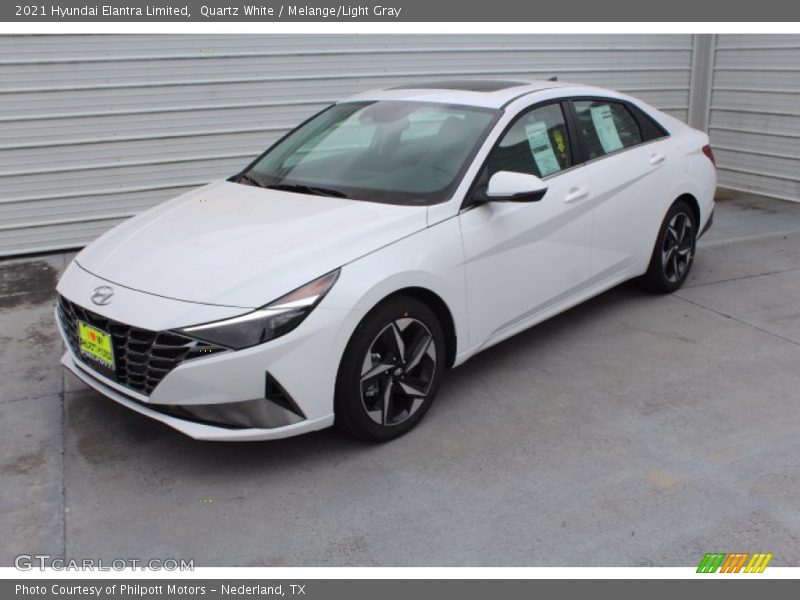Quartz White / Melange/Light Gray 2021 Hyundai Elantra Limited
