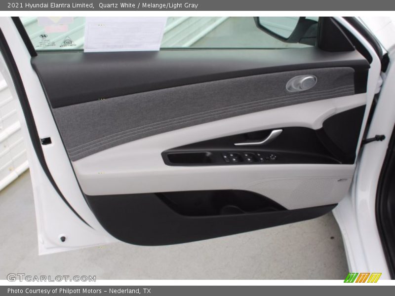 Quartz White / Melange/Light Gray 2021 Hyundai Elantra Limited