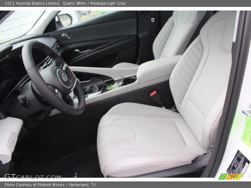 Quartz White / Melange/Light Gray 2021 Hyundai Elantra Limited