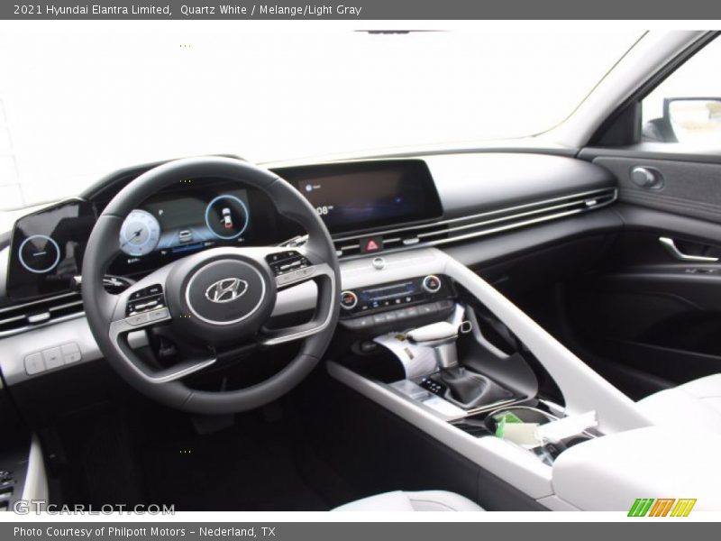 Quartz White / Melange/Light Gray 2021 Hyundai Elantra Limited