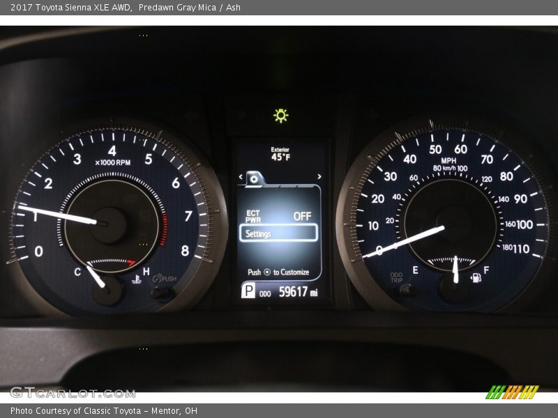 Predawn Gray Mica / Ash 2017 Toyota Sienna XLE AWD