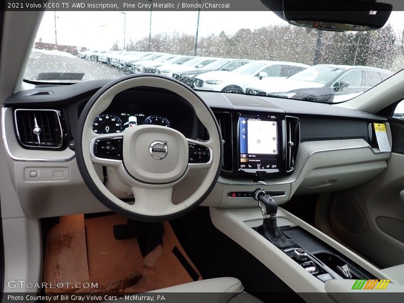 Pine Grey Metallic / Blonde/Charcoal 2021 Volvo XC60 T5 AWD Inscription