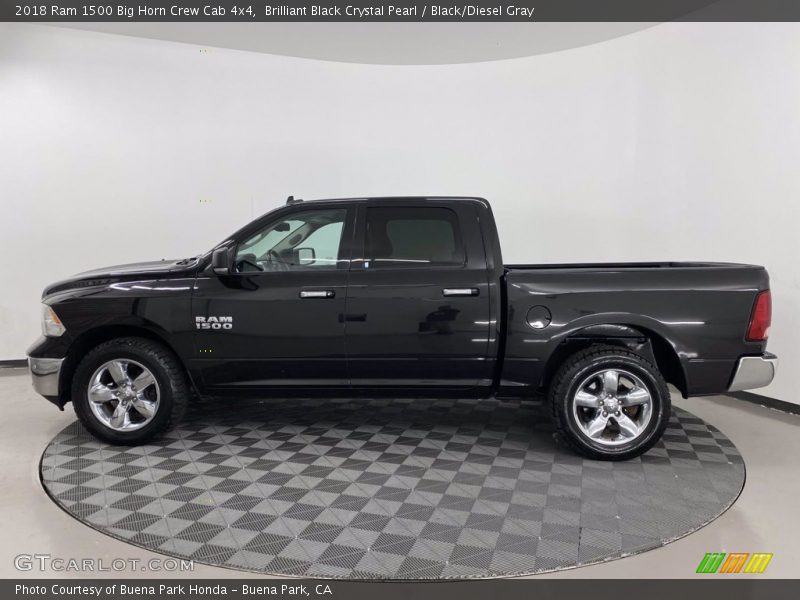 Brilliant Black Crystal Pearl / Black/Diesel Gray 2018 Ram 1500 Big Horn Crew Cab 4x4