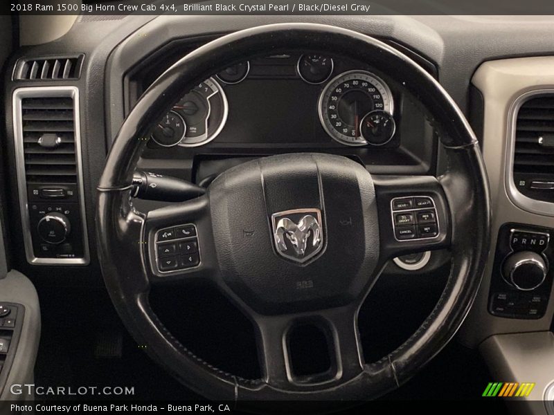 Brilliant Black Crystal Pearl / Black/Diesel Gray 2018 Ram 1500 Big Horn Crew Cab 4x4