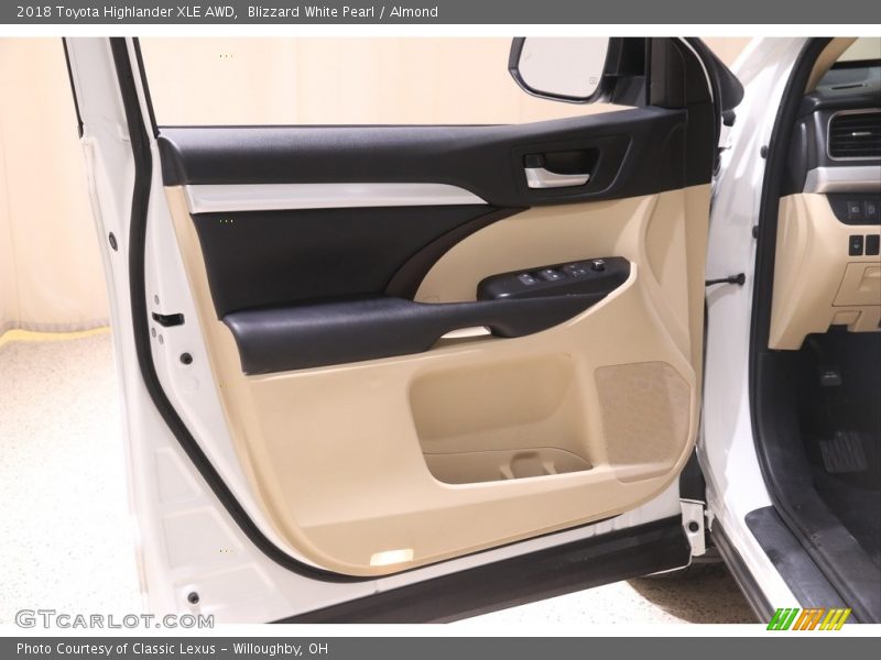 Blizzard White Pearl / Almond 2018 Toyota Highlander XLE AWD