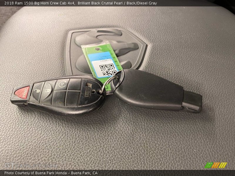 Brilliant Black Crystal Pearl / Black/Diesel Gray 2018 Ram 1500 Big Horn Crew Cab 4x4