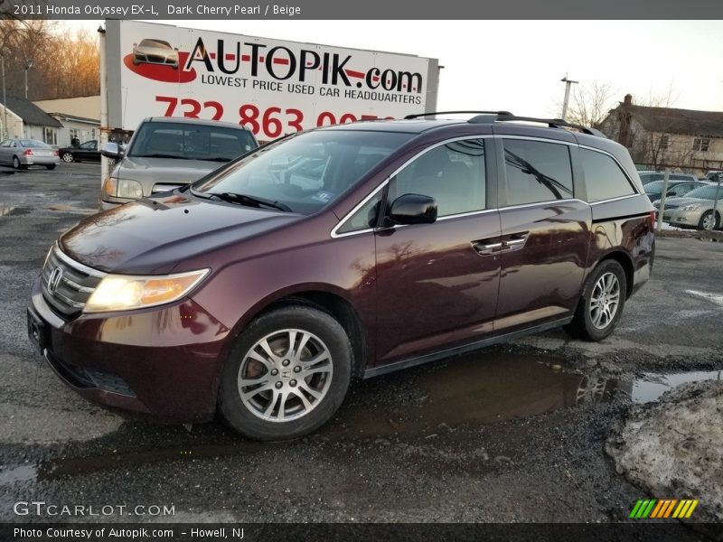 Dark Cherry Pearl / Beige 2011 Honda Odyssey EX-L
