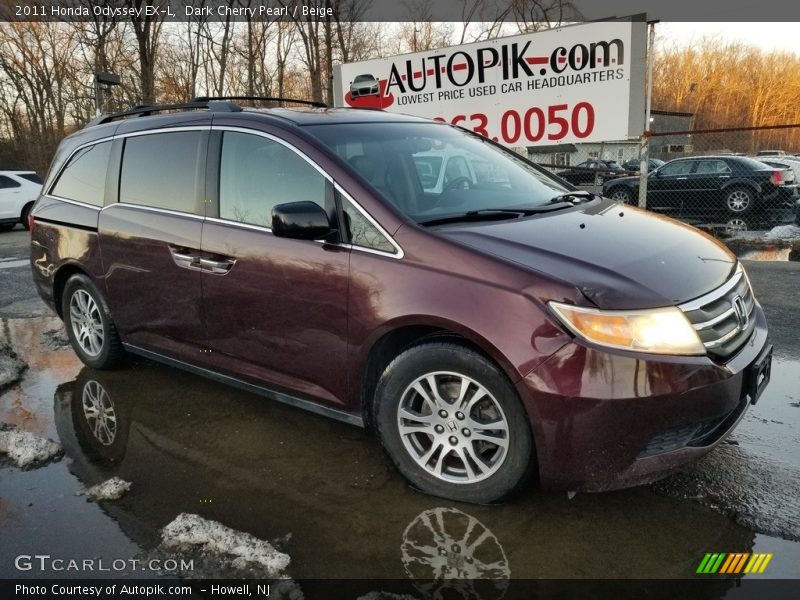 Dark Cherry Pearl / Beige 2011 Honda Odyssey EX-L