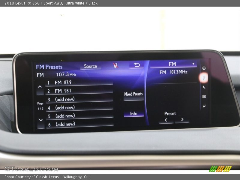 Ultra White / Black 2018 Lexus RX 350 F Sport AWD