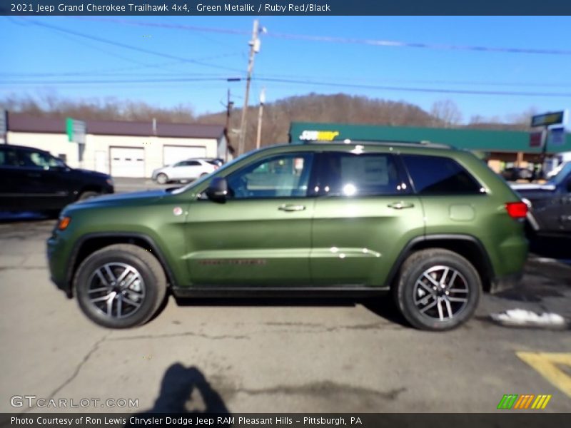 Green Metallic / Ruby Red/Black 2021 Jeep Grand Cherokee Trailhawk 4x4