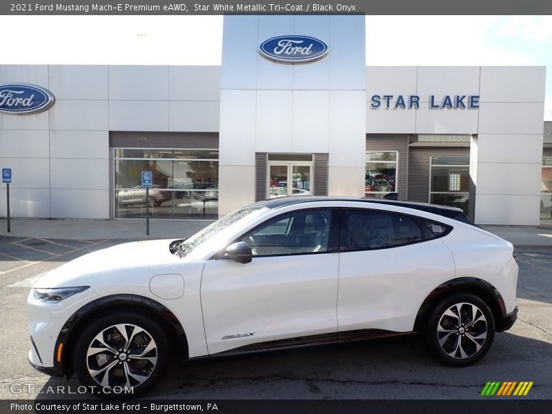 Star White Metallic Tri-Coat / Black Onyx 2021 Ford Mustang Mach-E Premium eAWD